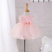 baby formal dress polyester summer pink