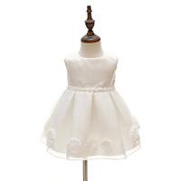 Baby Party/Cocktail Floral Dress, Polyester All Seasons White