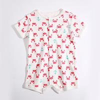 Baby Casual/Daily Print One-Pieces, Cotton Summer Short Sleeve