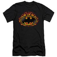 batman bat flames shield slim fit