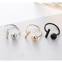 Band Rings Alloy Ball Fashion Gold Black Silver Jewelry Daily 1pc