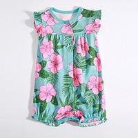 Baby Casual/Daily Floral One-Pieces, Cotton Summer Short Sleeve