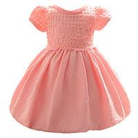 Baby Party/Cocktail Floral Dress, Polyester All Seasons Pink / White