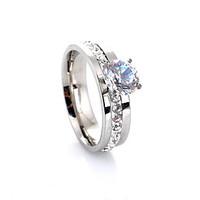 Band Rings Gemstone Crystal Simulated Diamond Alloy Love Fashion Luxury Jewelry Silver Jewelry Wedding Party Gift Daily Casual Valentine