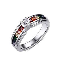 band rings rotatable diamond 316ltitanium steel ring rainbow rings jew ...