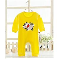Baby Casual/Daily Solid Print One-Pieces, Cotton Spring Fall Long Sleeve