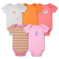 Baby Casual/Daily Sports Holiday Solid Striped Print One-Pieces, Cotton Summer Fall Short Sleeve