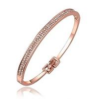 bangles cuff bracelet zircon rose gold plated simulated diamond alloy  ...