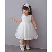 Baby Party/Cocktail Floral DressPolyester All Seasons White