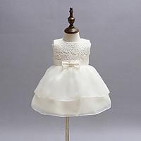 baby girls white dress bow polyester all seasons