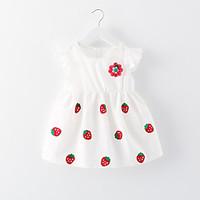 Baby Casual/Daily Floral Dress, Cotton / Polyester Summer / Spring / Fall White