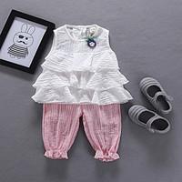 Baby Going out Casual/Daily School Solid Polka Dot Clothing Set, Dot Lace All Seasons