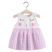 Baby Casual/Daily Beach Holiday Solid Dress, Cotton All Seasons-