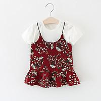 Baby Casual/Daily Beach Holiday Solid Dress, Cotton All Seasons-