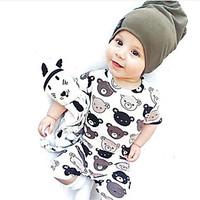 Baby Infants And Young Children Cotton Fashion cartoon pattern Bear Short-Sleeved Clothing Jumpsuit Climb Clothes