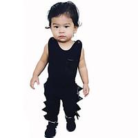 Baby Infants And Young Children Cotton Fashion Cartoon Pattern The Crocodile Tooth Edge Sleeveless Clothing Jumpsuit Climb Clothes