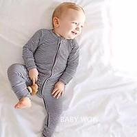 Baby Infants And Young Children Cotton Fashion Cartoon Pinstripe Long Sleeve Clothing Jumpsuit Climb Clothes