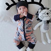 Baby Infants And Young Children Cotton Fashion Cartoon Tiger Design Long Sleeve Clothing Jumpsuit Climb Clothes