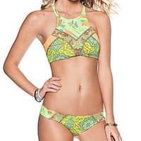 bandeau tankini floral polyester