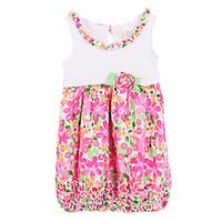 Baby Casual/Daily Floral Dress, Cotton Summer Red