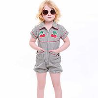 Baby Jumpsuit Going out Casual/Daily Holiday Striped Print One-PiecesCotton Summer Short Sleeve Girls Rompers