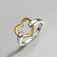 Band Rings Sterling Silver Gold Plated Heart Fashion Statement Jewelry Gold/Silver Jewelry Party 1pc