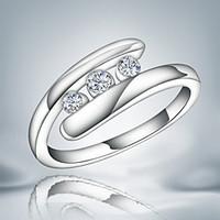 Band Rings Sterling Silver Zircon Cubic Zirconia Fashion Statement Jewelry Silver Jewelry Party 1pc