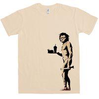 Banksy T Shirt - Caveman Fast Food