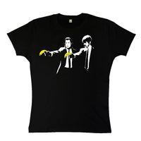 Banksy Womens T Shirt - Pulp Fiction Bananas