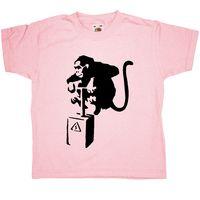 Banksy Kids T Shirt - Monkey Detonator