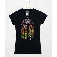 Banksy Womens T Shirt - Stained Glass