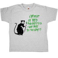 Banksy Kids T Shirt - Out Of Bed Rat