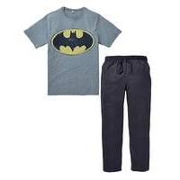 batman logo long pj set