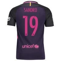 Barcelona Away Shirt 2016-17 - Kids - Sponsored with Sandro 19 printin, Purple