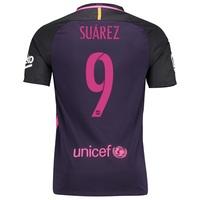 Barcelona Away Shirt 2016-17 - Kids - Sponsored with Suárez 9 printing, Purple