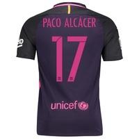 Barcelona Away Shirt 2016-17 - Kids - Sponsored with Paco Alcácer 17 p, Purple