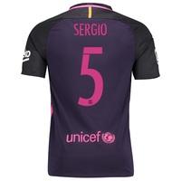 Barcelona Away Shirt 2016-17 - Sponsored with Sergio 5 printing, Purple