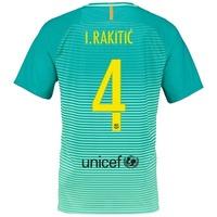 Barcelona Third Shirt 2016-17 - Kids with Rakitic 4 printing, Turquoise