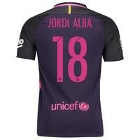 Barcelona Away Shirt 2016-17 - Kids - Sponsored with Jordi Alba 18 pri, Purple