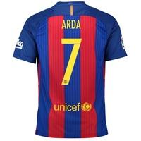 Barcelona Home Kit 2016-17 - Little Kids with Arda 7 printing, Red/Blue