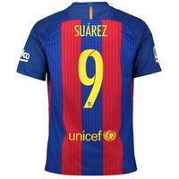 Barcelona Home Kit 2016-17 - Little Kids with Suárez 9 printing, Red/Blue