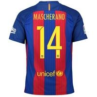 Barcelona Home Kit 2016-17 - Little Kids with Mascherano 14 printing, Red/Blue