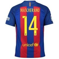 Barcelona Home Kit 2016-17 - Infants with Mascherano 14 printing, Red/Blue