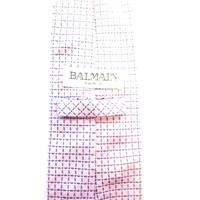 balmain silk tie pink with purple square design