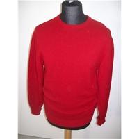 Barbour Red Lambswool Round Neck Jumper Size Small