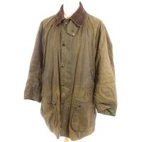Barbour Size L Border Moss Green Waxed Jacket.