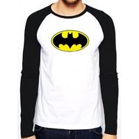 batman logo mens x large baseball shirt white