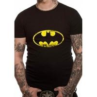 Batman Distressed Logo DC Essentials Range T-Shirt Large - Black
