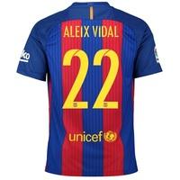 barcelona home shirt 2016 17 with aleix vidal 22 printing redblue