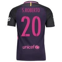 Barcelona Away Shirt 2016-17 - Kids - Sponsored with S.Roberto 20 prin, Purple